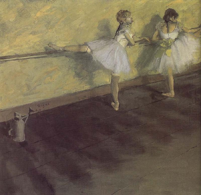 ballerina being practising, Edgar Degas